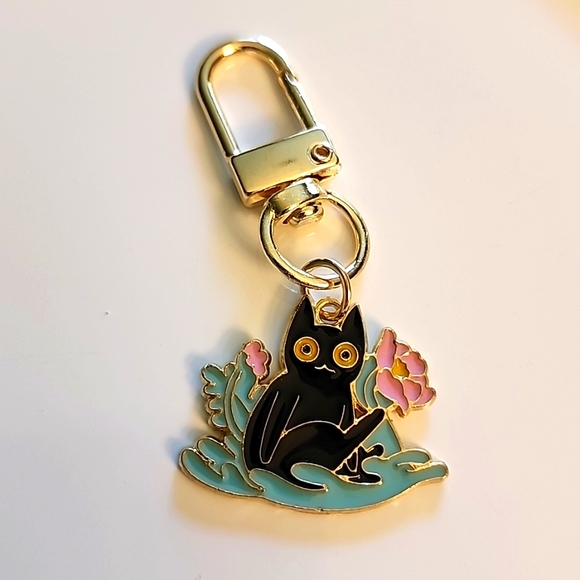 Mischievous CAT  ZIPPER Pull purse charm   Charm bracelet Lobster claw - Picture 1 of 4